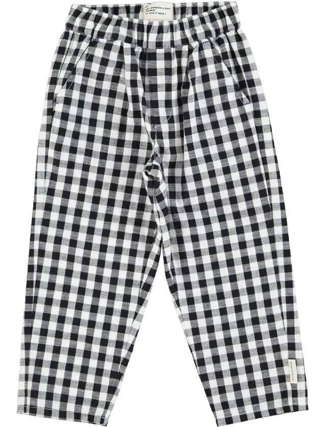 unisex trousers black & white checkered