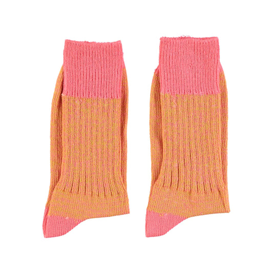 short socks orange & pink Piupiuchick