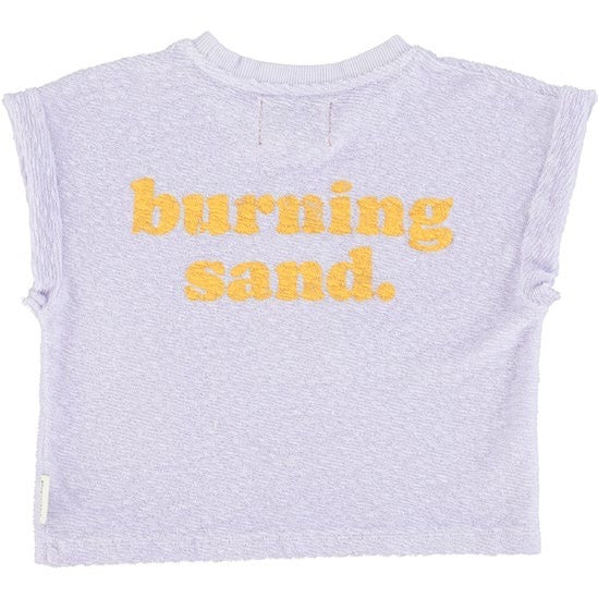 t-shirt lavender 'burning sand' print